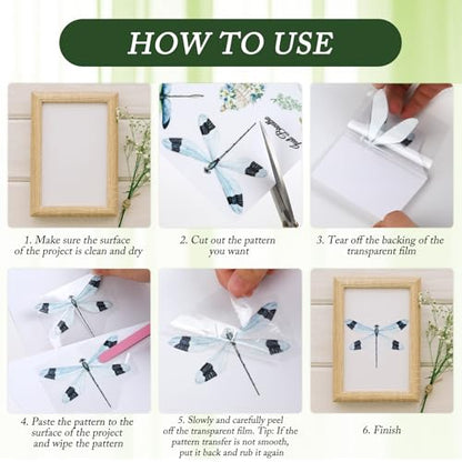 Wxiben 6 Pcs White Magnolia Rub on Transfers for Crafts and Furniture - style: White Magnolia