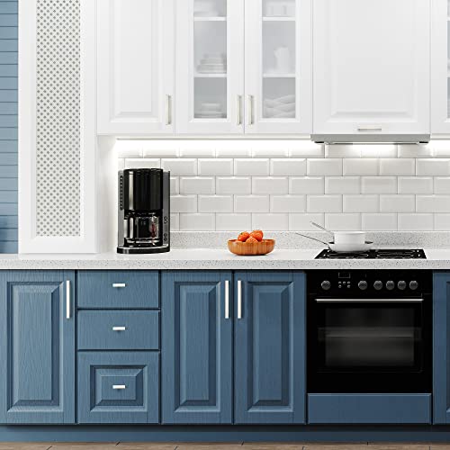 Brushed Nickel Cabinet Handles Drawer Pulls 3 Inch CC 10 Pack - color: Brushed Nickel Square, size: 3" Hole Center
