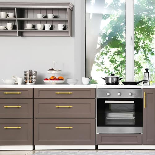 30 Pack Gold Cabinet Handles, 5" Hole Center Kitchen Drawer Pulls - color: Gold, size: 5 Inch Hole Center