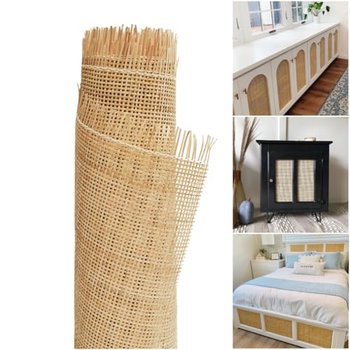 Rattan Cane Webbing Roll Fabric for Furniture DIY | Rattan Cane Webbing Sheet | Natural Caning Material for Cabinet Door Panels, Chairs, Repairs (Natural Square, 36 inches x 72 inches) - color: Natural Square, size: 36 inches x 72 inches