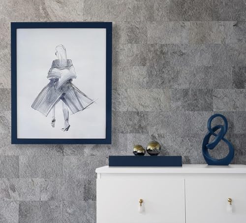 AULIGET 20-Piece Dark Slate Peel and Stick Backsplash Wall Tiles, 6" x 12" PVC Faux Stone Stick on Tiles for Backsplash Kitchen, Bathroom, Laundry Room, Camper, Fireplace - color: Dark Slate, size: 20 Sheets, 6"x12"x0.12"