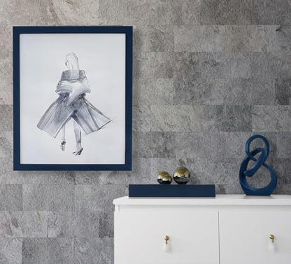 AULIGET 20-Piece Dark Slate Peel and Stick Backsplash Wall Tiles, 6" x 12" PVC Faux Stone Stick on Tiles for Backsplash Kitchen, Bathroom, Laundry Room, Camper, Fireplace - color: Dark Slate, size: 20 Sheets, 6"x12"x0.12"