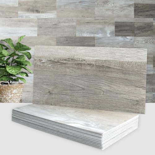 AULIGET 2-Piece Peel and Stick Backsplash Wall Tiles, 6" x 12" Vintage Wood PVC Faux Stone Stick on Tiles for Backsplash Kitchen - color: Vintage Wood, size: 2 Sheets, 6"x12"x0.12"