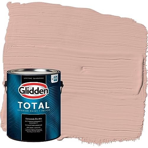 Glidden Total Interior Wall Paint & Primer All-in-One, Sandpaper/Orange, Flat, 1 Gallon - color: Sandpaper, size: 128 Fl Oz (Pack of 1)