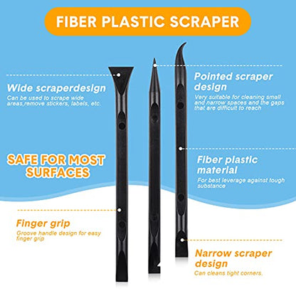 Honoson 9 Pcs Cleaning Scraper Tool Detailing Picks Non Scratch, Black - color: Black