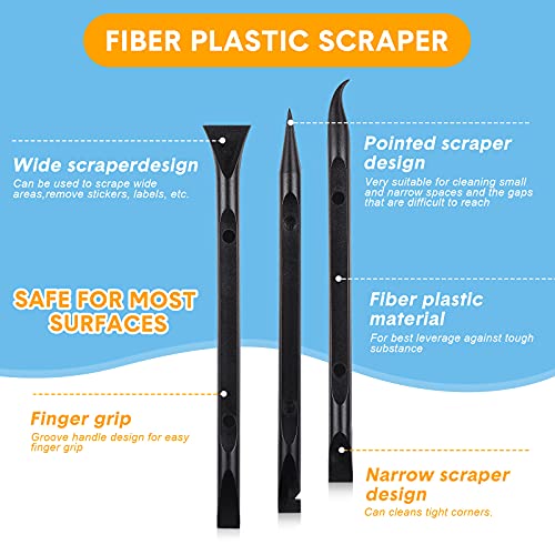 Honoson 9 Pcs Cleaning Scraper Tool Detailing Picks Non Scratch, Black - color: Black