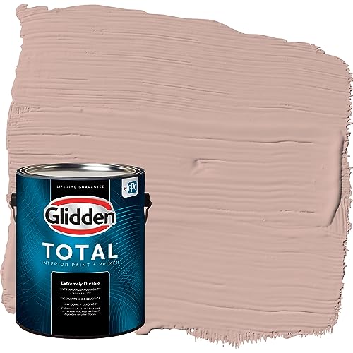 Glidden Total Interior Wall Paint & Primer All-in-One, Velveteen Crush/Pink, Flat, 1 Gallon - color: Velveteen Crush, size: 128 Fl Oz (Pack of 1)