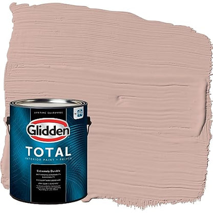 Glidden Total Interior Wall Paint & Primer All-in-One, Velveteen Crush/Pink, Flat, 1 Gallon - color: Velveteen Crush, size: 128 Fl Oz (Pack of 1)