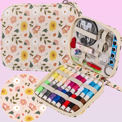 Bobode Travel Sewing Kit for Adults,Cute Basic Sewing Supplies Set - color: 87PCS-HDF