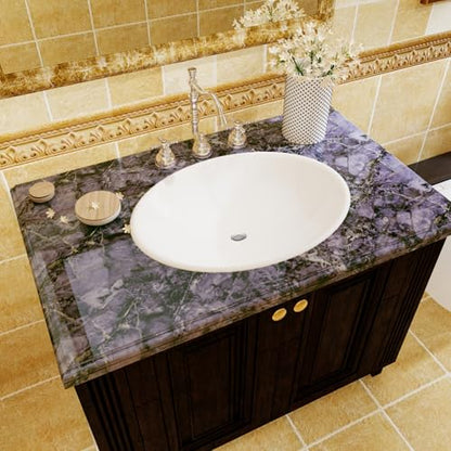 Purple Gold Black Marble Contact Paper Peel and Stick Countertops for Kitchen Violet Glossy Marble Granite Wallpaper Vinyl Wrap for Table Desk Self Adhesive Counter Top Cover 11.8"x118" - size: 11.8" x 118"