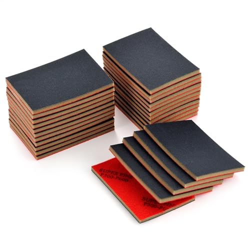MAXMAN Sanding Sponge Set, 500-600 Grit Foam, Wet/Dry Sandpaper for Wood - style: 500-600 Grit