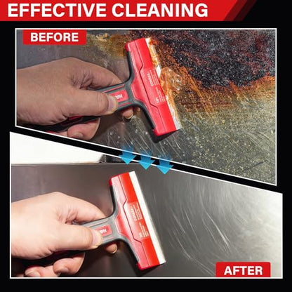 HAUTMEC Razor Blade Scraper Tool, 4" Wider Scraper Tool with 20 Extra Carbon Steel Blades, Razor Scraper for glass scraper, Adhesive, Label, Sticker from Window, Glass, Tile, Floor, Stove 25033 - style: 4" Wider