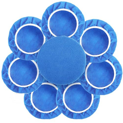 20 Pcs Polishing Bonnet Pads Buffer Bonnet Waxers Bonnet,Blue