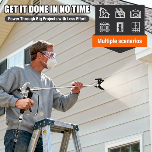 High-Pressure Electric Airless Paint Sprayer, Thinning-Free (Silver) - color: Silver