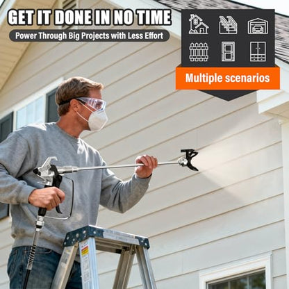 High-Pressure Electric Airless Paint Sprayer, Thinning-Free (Silver) - color: Silver