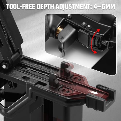 Pneumatic Brad Nailer, 18 Gauge 2 in 1 Air Brad Nail Gun and Staple Gun, compatible with 2-Inch Brad Nails and Crown 1-1/2 inch Staples, for Upholstery, DIY Project, Woodworking