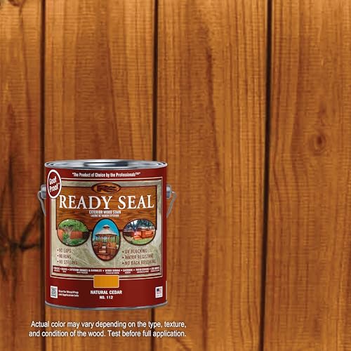 Ready Seal 112 Stain and Sealer, Natural Cedar, 1 gal, Can - color: Natural Cedar, size: 1 Gallon