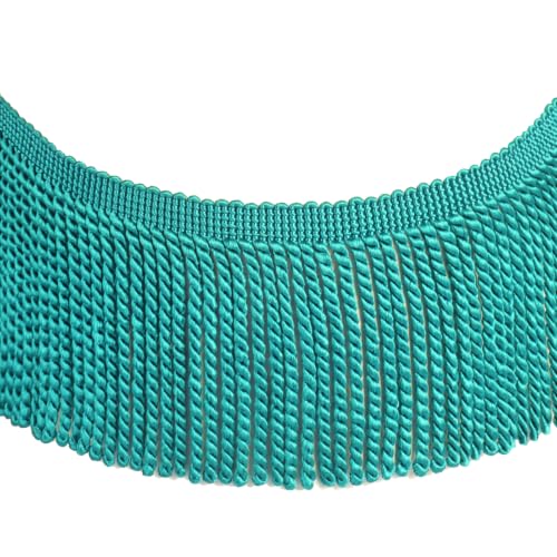 5 Yard Curtain Bullion Fringe Trim-Rayon Tassel Embellishments - color: blue green