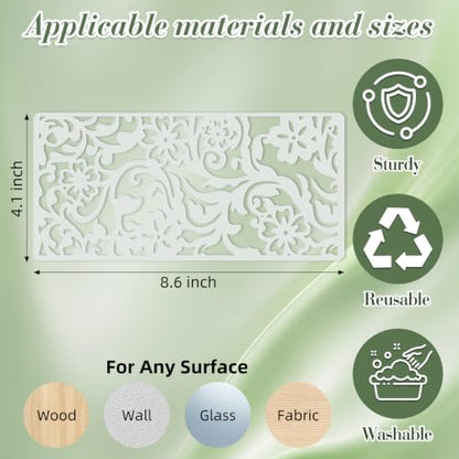 Geometric Texture Stencils for Crafts Reusable 16Pcs Stencils(8.6X4.1 Inch) - color: Texture 19