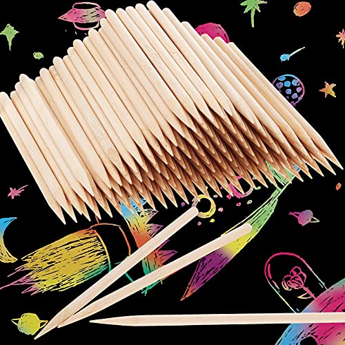 Chinco 150 Pcs Heavy Duty Wooden Scratch Art Stylus Sticks
