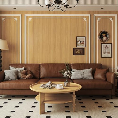 Extra Wide 31"x354" Wood Grain Contact Paper Brown Faux Wood Wallpaper - color: Yellow-Brown, size: 31.5" x 354.3"