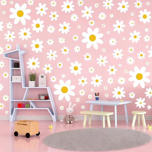 Pedel Daisy Wall Decals, 8 Sheets 96 Pcs - color: Daisy