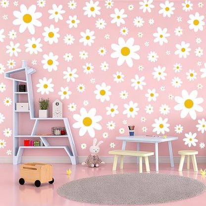 Pedel Daisy Wall Decals, 8 Sheets 96 Pcs - color: Daisy