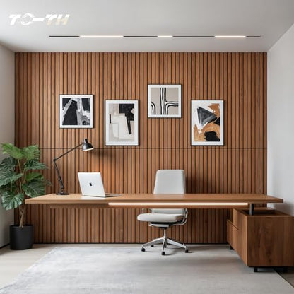 TO-TH Acoustic Wall Panels Wood-Look Sound Dampening Panel 10 Pack, Cherry - color: Cherry, size: 10 pcs - 47.2'' * 23.6''