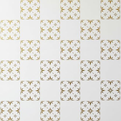 2-Pack 12" x 12" Reusable Tile Stencils, Geometric Star Pattern - size: Snowflake Design