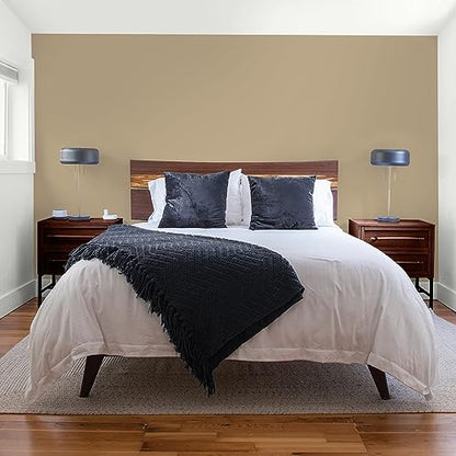 Glidden Total Interior Wall Paint & Primer All-in-One, Stony Creek/Beige, Flat, 1 Gallon - color: Stony Creek, size: 128 Fl Oz (Pack of 1)