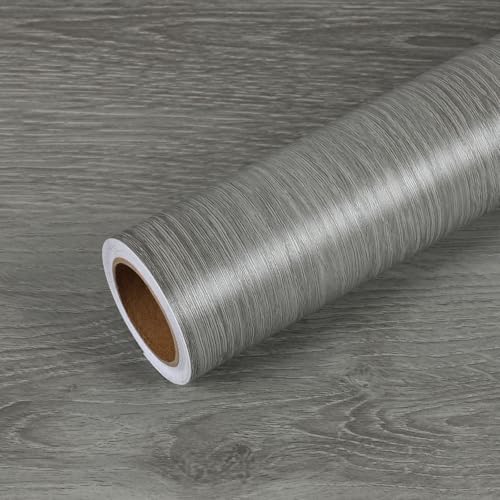 VEELIKE Ash Grey Wood Wallpaper Peel and Stick Countertop Waterproof Thick Wood Grain Contact Paper for Countertops Table 15.7''x354'' Self Adhesive Removable Cabinet Vinyl Wrap for Kitchen Bathroom - size: 15.7" x 354"