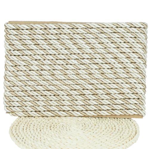 10 Yards / 1cm Twisted Rope Cord Trim Nylon Rope Thread String for DIY,Home Decor,Sofa Furniture Decoration-Mix Beige - style: mix beige