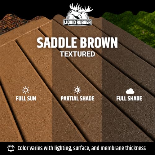 Liquid Rubber Polyurethane Deck Coating - Textured, Saddle Brown, 4 Gallon - color: Textured Saddle Brown, size: 512 Fl Oz (Pack of 1)
