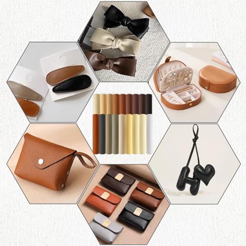 18 Pieces Faux Leather Sheets 8×12 inches Deep Brown - color: Multicolor-deep Brown