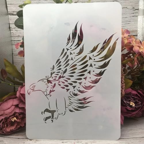 TIAMECH A4 Reusable Bird Eagle Stencil for Painting - style: Eagle