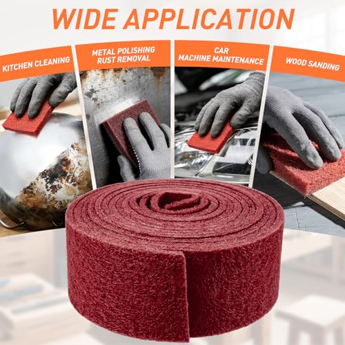General Purpose Scuff Pads - Cuttable, 6m x 100mm, P240 Grit, Wet/Dry Reusable Sanding Sheets for Paint Prep, Auto Body, Woodworking & DIY