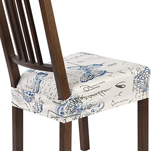 SearchI Dining Chair Seat Covers, Rear Covered(Butterfly, 4pcs) - color: Butterfly