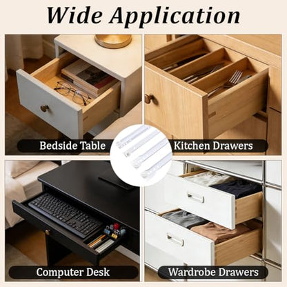 CRASPIRE 2 Pairs 10 Inch Drawer Slides White Coated Steel Drawer Track Removable Replaceable Bottom Mount Rails with Nylon Wheels Cabinet Slide Hardware Side Glides for Dresser Furniture Accessories - size: 9.84x0.75-1.38inch(25x1.9-3.5cm)