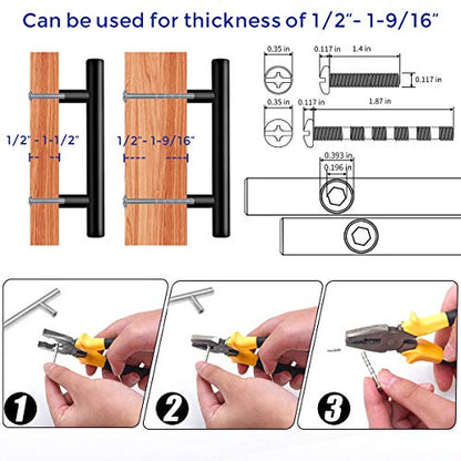 Ravinte Cabinet Handles,5" Length,3" Hole Center,Matte Black,3 Pack - color: Black