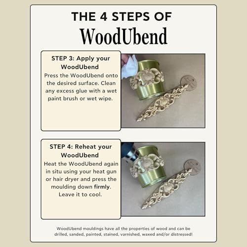 WoodUbend WUB1207 Wings Heat Bendable & Flexible Wood Appliques 15x8.5cm - DIY Craft, Furniture & Home Decor - Easy to Apply & Paint - Versatile, Reusable & Durable Decorative Decals - size: WUB1207