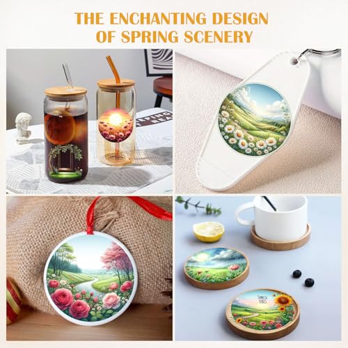 48 Sheets Rub on Transfers for Crafts and Furniture Rub on Transfer Stickers Decals for Wood,2.5 * 2.5inch (Spring Landscapes) - style: Spring Landscapes