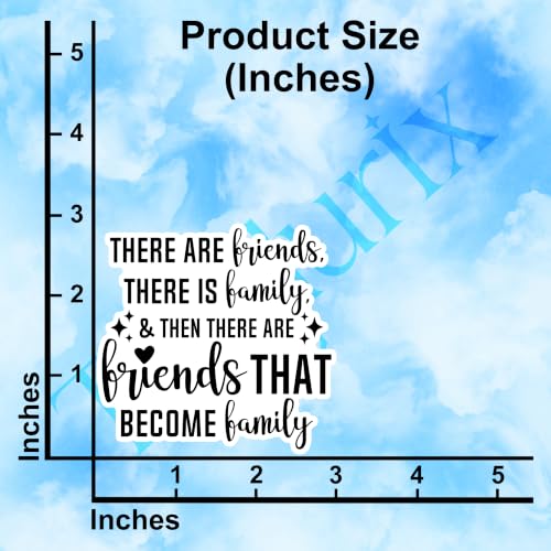 (3Pcs) There are Friends There is Family Inspirational Sticker Best Friend Friendship Motivational Decorative Stickers Waterproof Vinyl Decal for Tumbler Water Bottle Laptop Mug Size 3x2.9 Inches