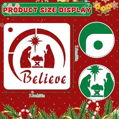 JULMELON 20Pcs Christmas Stencils Reusable, Nativity of Jesus for Painting - style: Jesus Stencils