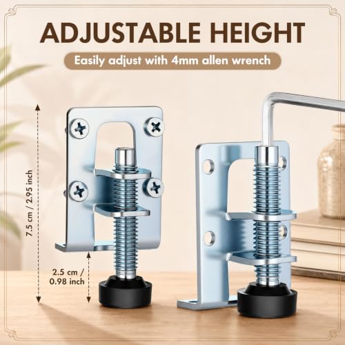 Kenning 24 Pack Cabinet Leveling Feet L Shaped Furniture Legs, Silver - color: Silver