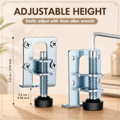 Kenning 24 Pack Cabinet Leveling Feet L Shaped Furniture Legs, Silver - color: Silver