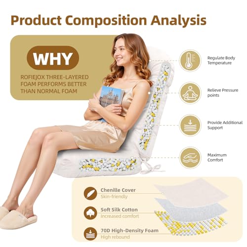 Rocking Chair Cushion, High Back, 44 x 19 x 4 Inch, Room White - color: Room White