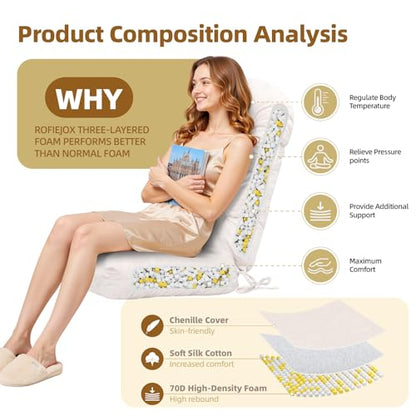 Rocking Chair Cushion, High Back, 44 x 19 x 4 Inch, Room White - color: Room White