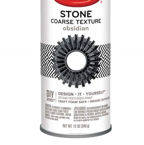 Krylon Coarse Stone Textured Finish, Obsidian, 12 oz - color: Obsidian