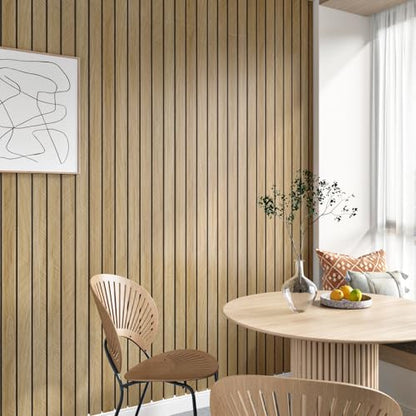 3D Brown Wood Wall Panels Acoustic Slat Wall Paneling - color: 1.brown, size: 11.8" x 197"