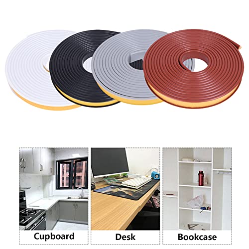 U-Shape Edge Banding, 16.4ft Self Adhesive Veneer Edging,TPE Flexible Furniture Edge Protector for Cabinet Repair Furniture Restoration (9MM, Black) - size: 9MM, style: Black